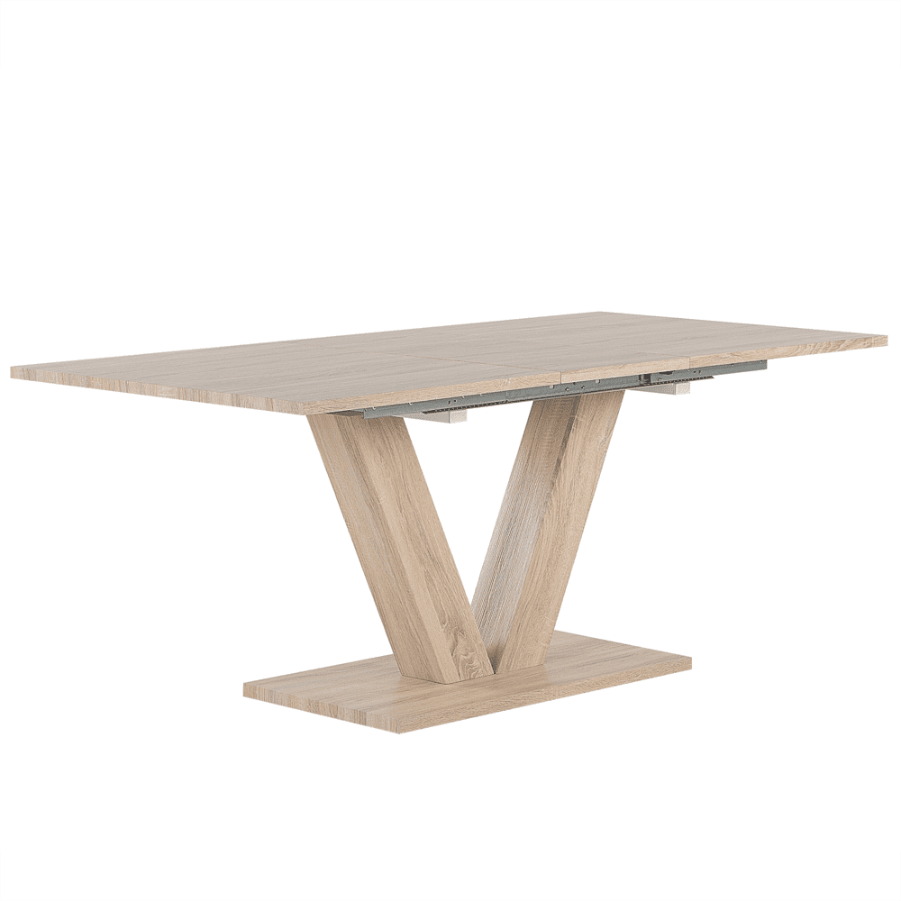 Beliani Rozkladací jedálenský stôl svetlé drevo 140/180 x 90 cm LIXA